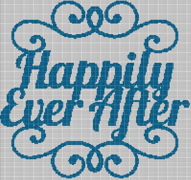 Happily Ever After silhouette cross stitch pattern in pdf