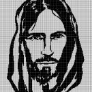Jesus face silhouette cross stitch pattern in pdf