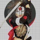 Samurai woman DMC cross stitch pattern in pdf DMC