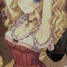 Anime blonde girl DMC cross stitch pattern in pdf DMC