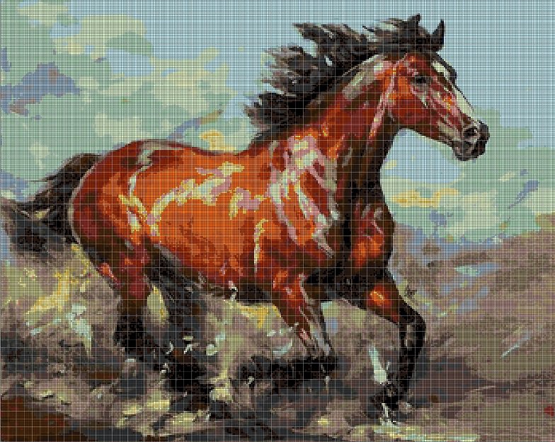 Horse 2 DMC cross stitch pattern in pdf DMC