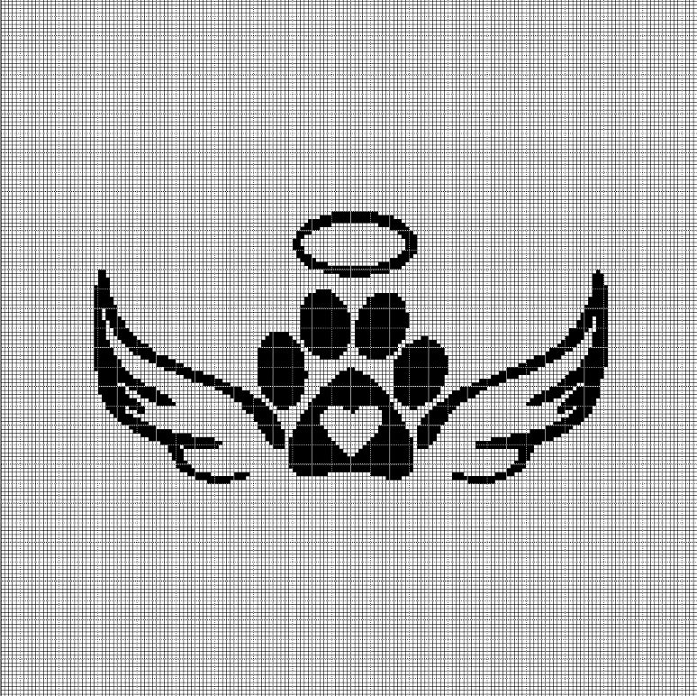 Pet Angel silhouette cross stitch pattern in pdf