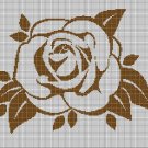 Rose silhouette cross stitch pattern in pdf