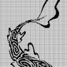 Tribal fish silhouette cross stitch pattern in pdf