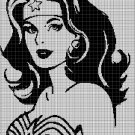 Wonder woman silhouette cross stitch pattern in pdf