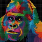Colorful Gorillas DMC cross stitch pattern in pdf DMC