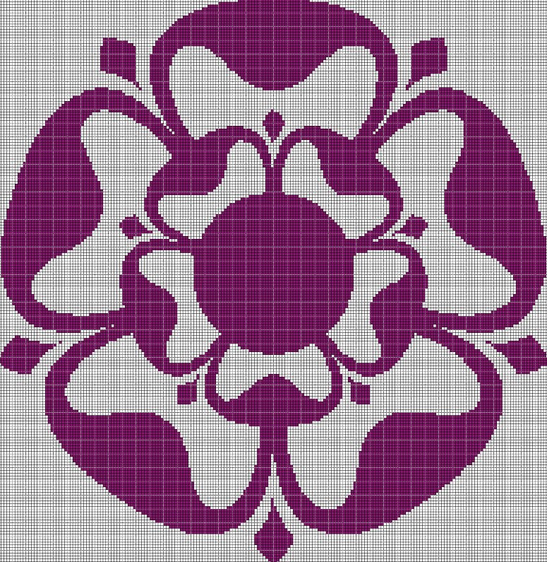 Flower silhouette cross stitch pattern in pdf