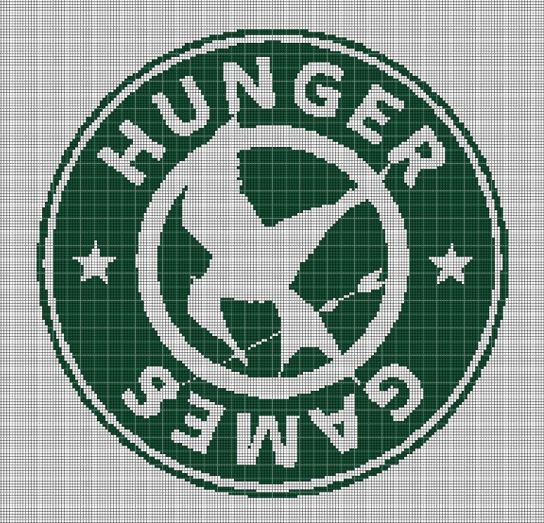 Hunger games silhouette cross stitch pattern in pdf