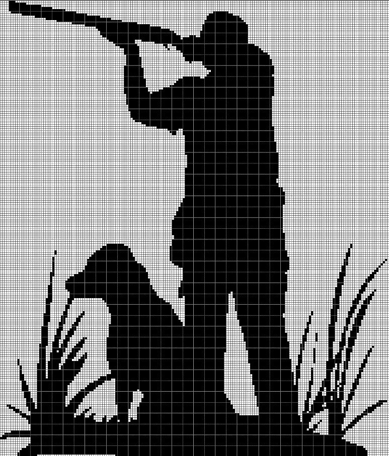 Hunting silhouette cross stitch pattern in pdf