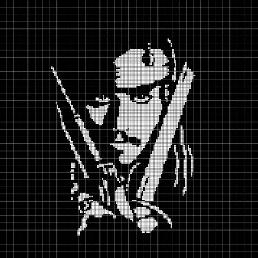 Jack Sparrow 2 Silhouette Cross Stitch Pattern In Pdf