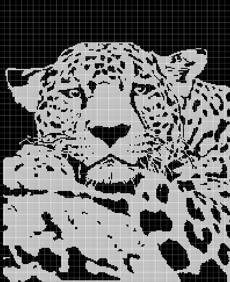 Jaguar 2 silhouette cross stitch pattern in pdf