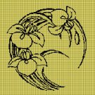 Lilies silhouette cross stitch pattern in pdf