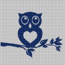 Love owl silhouette cross stitch pattern in pdf