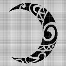 Maori Moon silhouette cross stitch pattern in pdf