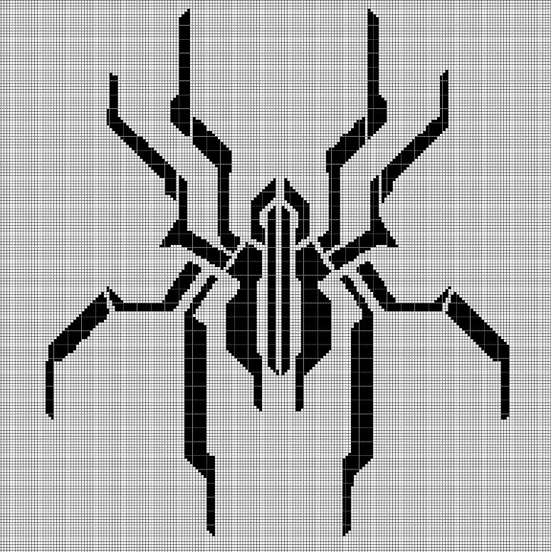Mechanic spider silhouette cross stitch pattern in pdf