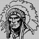 Native American head 2 silhouette cross stitch pattern in pdf