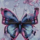 Blue butterfly 2 DMC cross stitch pattern in pdf DMC