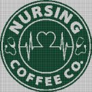Nursing coffee silhouette cross stitch pattern in pdf