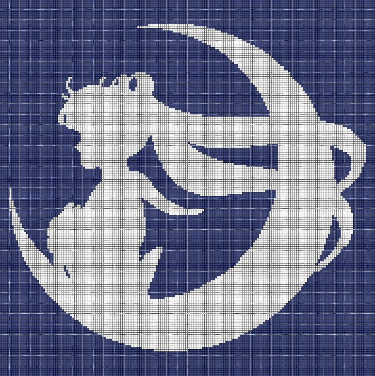 Sailor moon 2 silhouette cross stitch pattern in pdf