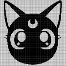 Sailor moon cat silhouette cross stitch pattern in pdf