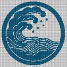 Sea motif silhouette cross stitch pattern in pdf
