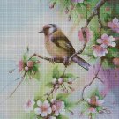 Bird in blossom2 DMC cross stitch pattern in pdf DMC