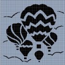 Ballons silhouette cross stitch pattern in pdf