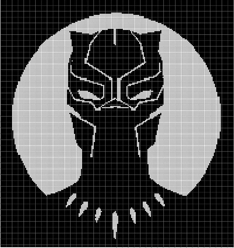 Black Panther silhouette cross stitch pattern in pdf