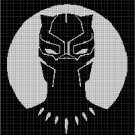 Black Panther silhouette cross stitch pattern in pdf