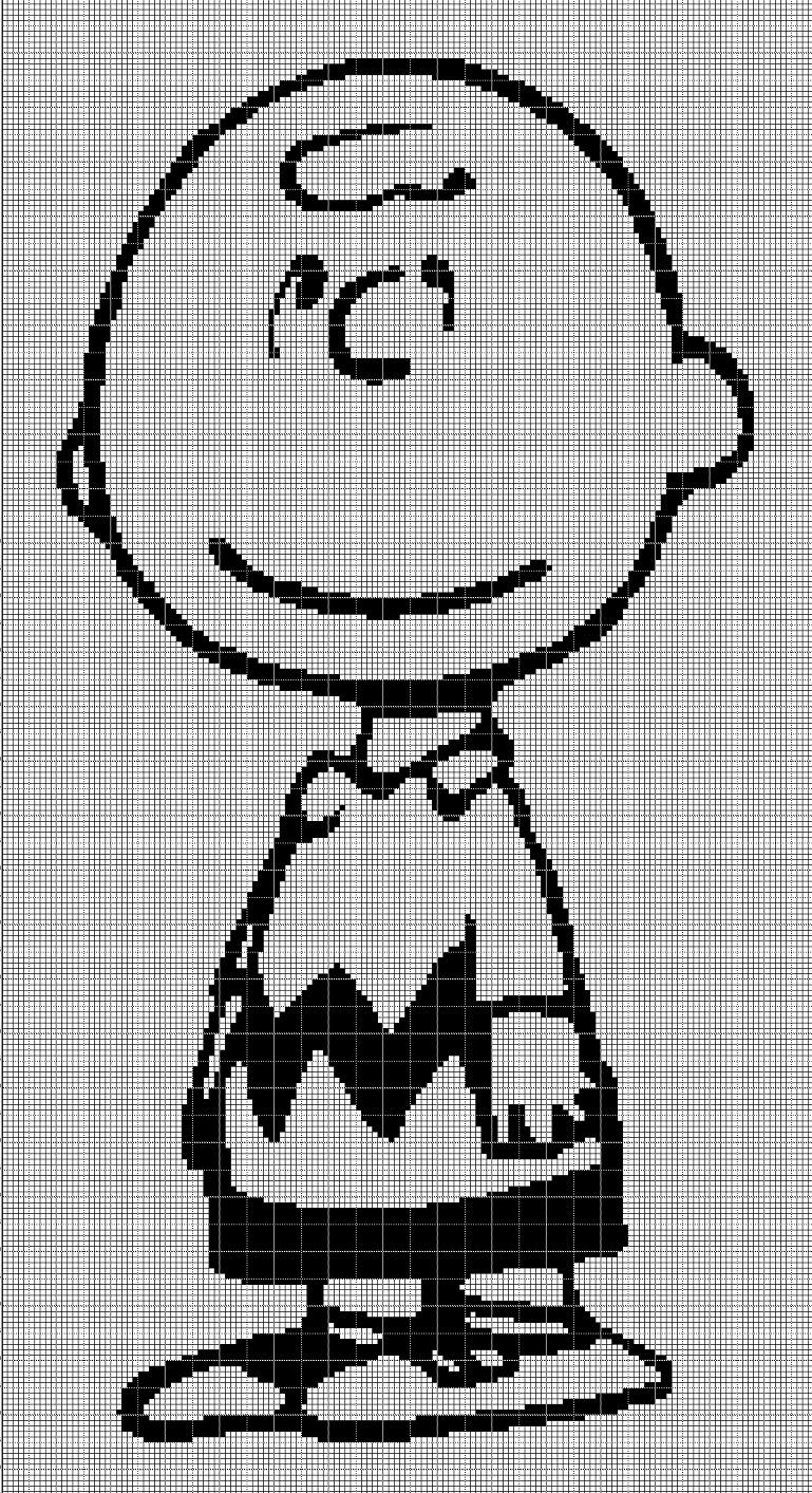 Charlie Brown silhouette cross stitch pattern in pdf