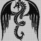 Dragon silhouette cross stitch pattern in pdf