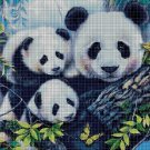 Panda family DMC cross stitch pattern in pdf DMC