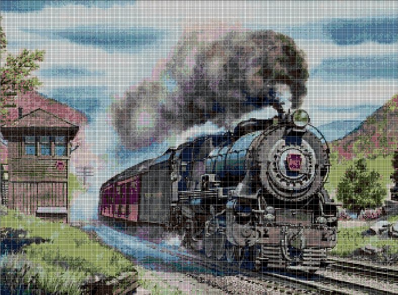 Train DMC cross stitch pattern in pdf DMC