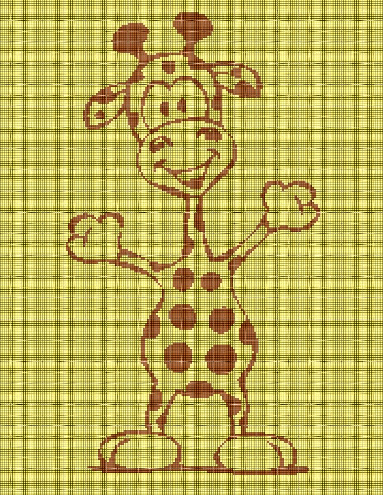Baby giraffe 2 silhouette cross stitch pattern in pdf