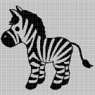 Baby Zebra silhouette cross stitch pattern in pdf