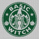 Basic Witch silhouette cross stitch pattern in pdf