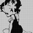 Betty Boop silhouette cross stitch pattern in pdf