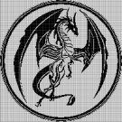Black dragon 2 silhouette cross stitch pattern in pdf