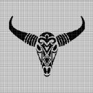 Bull skull silhouette cross stitch pattern in pdf