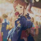 Anime girl with rose DMC cross stitch pattern in pdf DMC