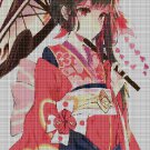 Anime girl with umbrella 2 DMC cross stitch pattern in pdf DMC