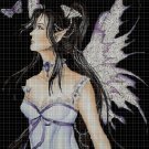 Fairy in black DMC cross stitch pattern in pdf DMC