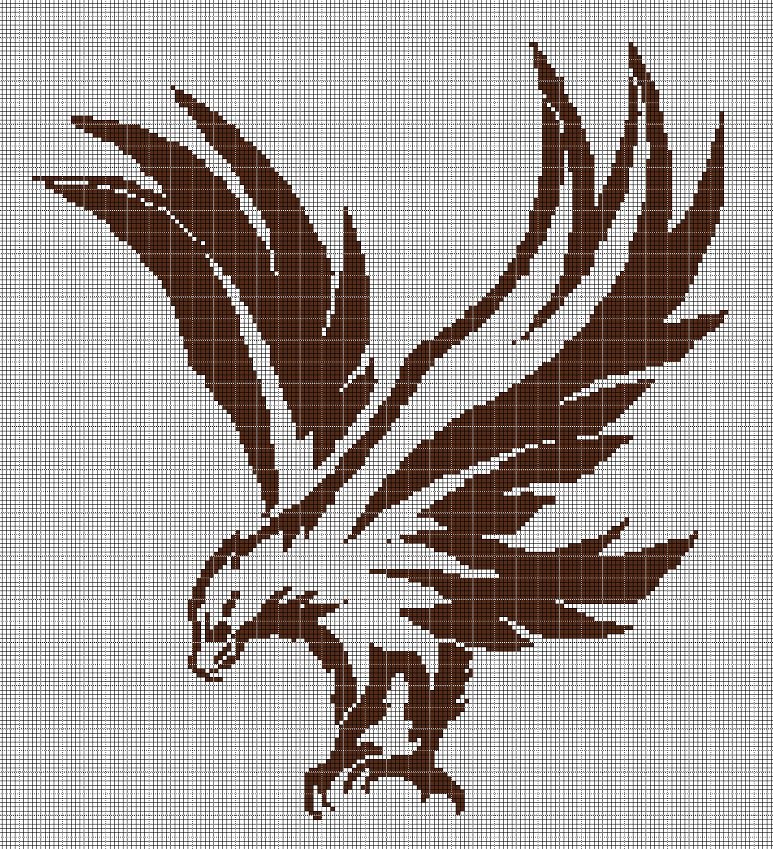 Eagle silhouette cross stitch pattern in pdf