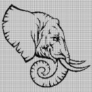 Elephant head silhouette cross stitch pattern in pdf