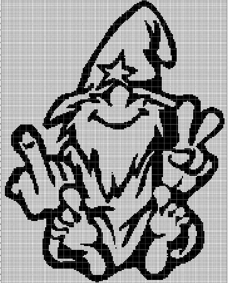 Gnome silhouette cross stitch pattern in pdf