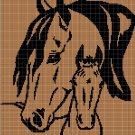 Horses silhouette cross stitch pattern in pdf