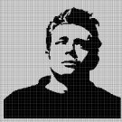 James Dean silhouette cross stitch pattern in pdf