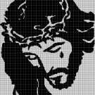 Jesus face 2 silhouette cross stitch pattern in pdf