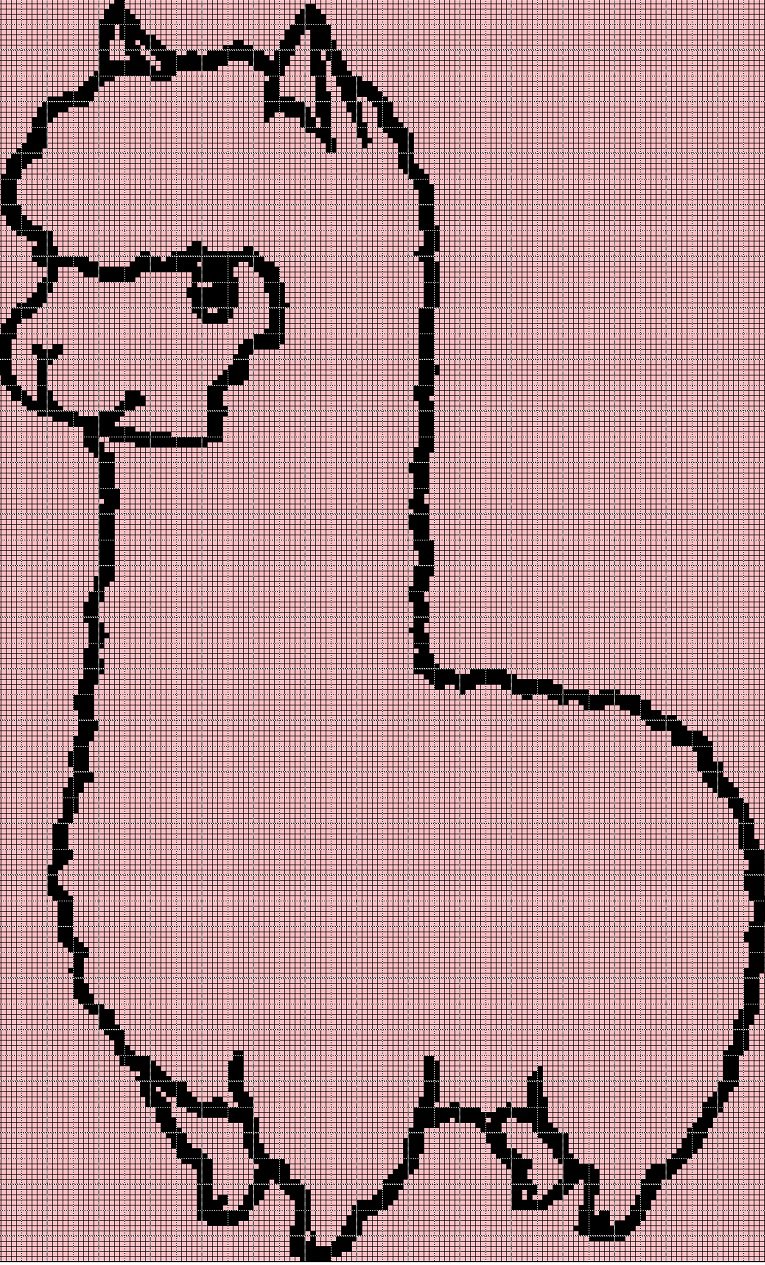 Lama 2 silhouette cross stitch pattern in pdf