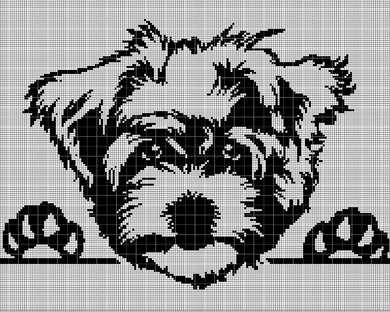 Maltese dog silhouette cross stitch pattern in pdf